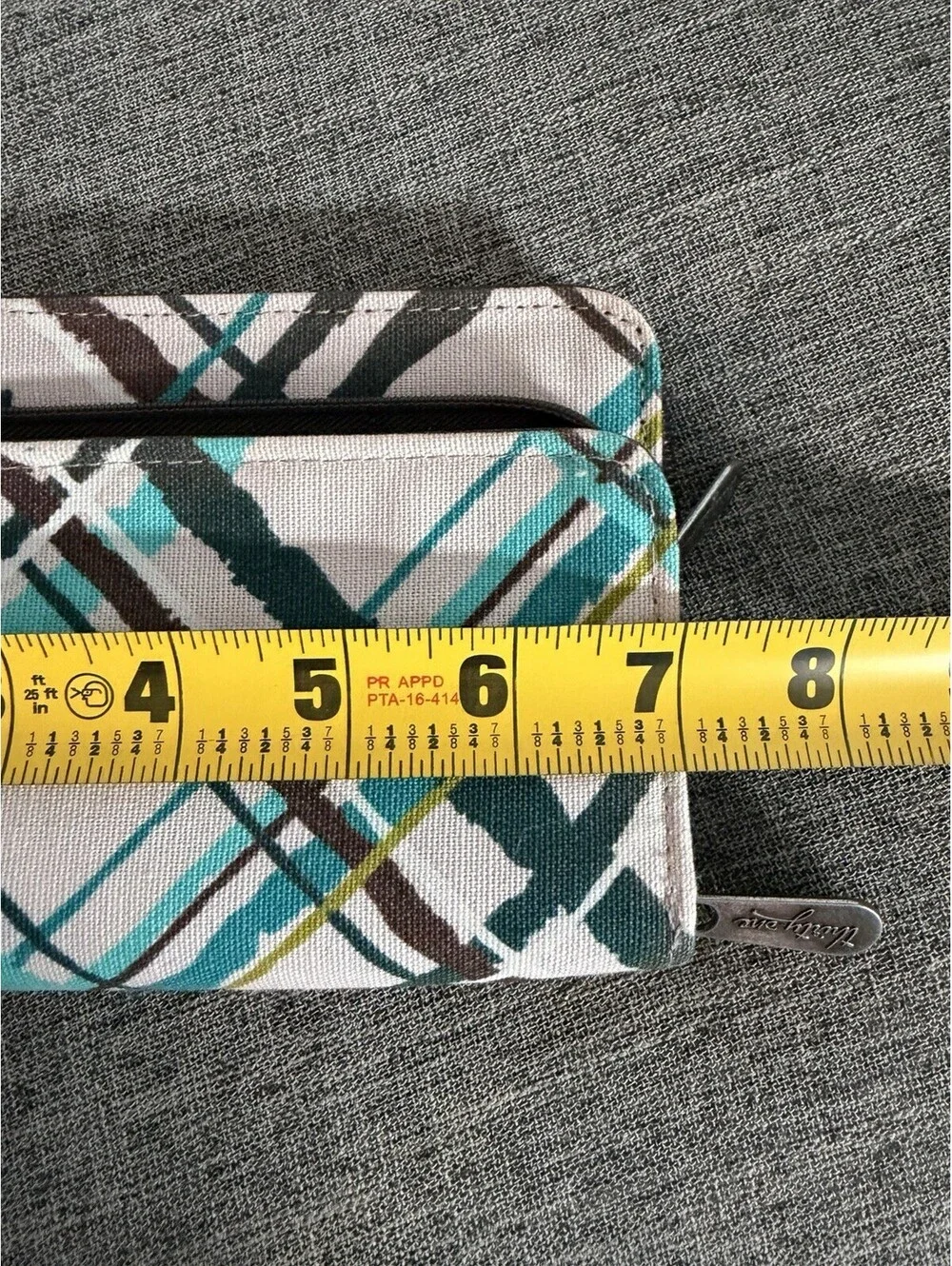 Thirty One Perfect Cents Zip Wallet In Sea Plaid Pattern Bifold